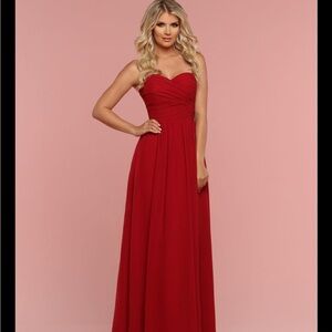 DaVinci chiffon Sweetheart burnt orange Gown